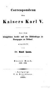 Correspondenz Des Kaisers Karl V
