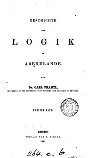 Geschichte Der Logik Im Abendlande
