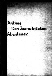 Don Juans letztes Abenteuer : Drama in drei Aufzügen