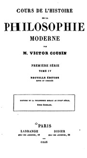 Cours De L'histoire De La Philosophie Moderne