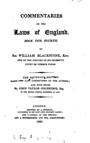 Commentaries On The Laws Of England : In Four Books