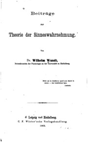 Beiträge zur theorie der sinneswahrnehmung