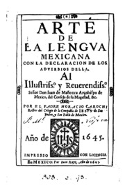 Arte de la lengua mexicana: con la de [sic] declaración de los adverbios della