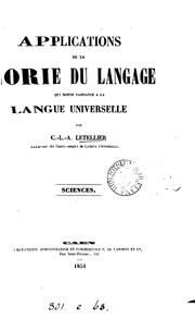 Applications de la théorie du langage qui donne naissance à la langue universelle