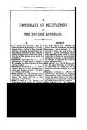 A Dictionary Of The Derivations Of The English Language