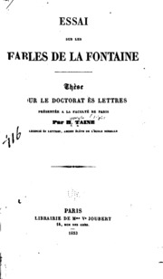 Essai Sur Les Fables De La Fontaine ...