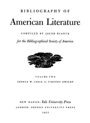 Bibliography Of American Literature Volume 2