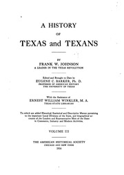 A History Of Texas And Texans