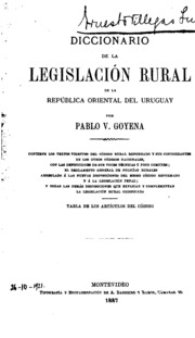 Diccionario de la legislación rural de la República Oriental del Uruguay