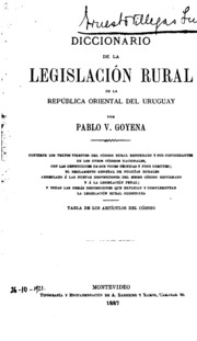 Diccionario de la legislación rural de la República Oriental del Uruguay