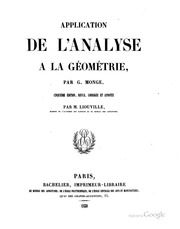 Application de l'analyse à la géométrie