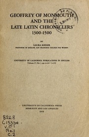 Geoffrey Of Monmouth And The Late Latin Chroniclers, 1300-1500