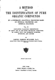 A Method For The Identification Of Pure Organic Compounds By A Systematic ...