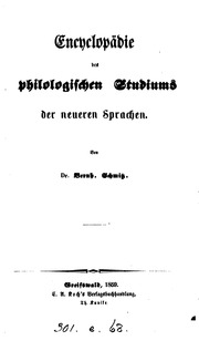 Encyclopädie des philologischen Studiums der neueren Sprachen