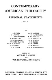Contemporary American Philosophy Vol Ii Personal Statements .