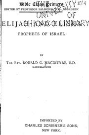 Elijah And Elisha, Prophets Of Israel