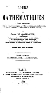 Cours de mathématiques, à l'usage des candidats à l'École polytechnique, à l'École normale supérieure, à l'École centrale des arts et manufactures