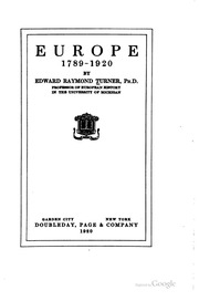 Europe, 1789-1920