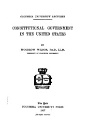 Constitutional Government In The United States