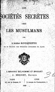 Les sociétés secrètes chez les Musulmans
