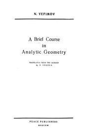 A Brief Course In Analytic Geometry