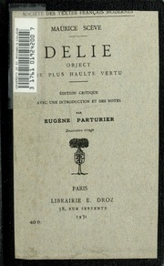Delie : Object De Plus Haulte Vertu