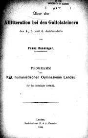 Über die Allitteration bei den Gallolateinern des 4, 5 und 6 Jahrhunderts