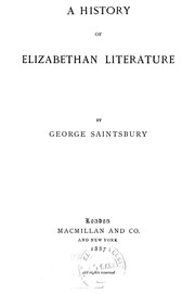 A History Of Elizabethan Literature
