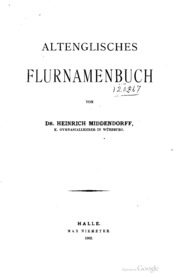 Altenglisches flurnamenbuch