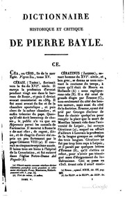 Dictionnaire Historique Et Critique / 1. A - Am