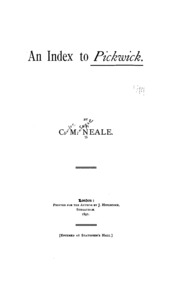 An Index To Pickwick