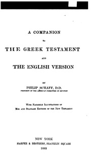 A Companion To The Greek Testament And The English Version