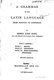 قواعد اللغة اللاتينية من Plautus إلى Suetonius ؛