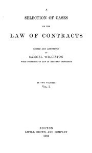 A Selection Of Cases On The Law Of Contracts;
