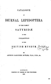 Catalogue Of Diurnal Lepidoptera Of The Family Satyridae In The Collection ...