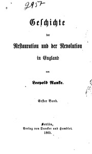 Geschichte Der Restauration Und Der Revolution In England