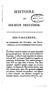 Histoire du dix-huit fructidor, ou, Mémoires : contenant la vérité sur les divers événemens qui se rattachent à cette conjuration : précédés du tableau des factions qui déchirent la France depuis quarante ans, et terminés par quelques détails