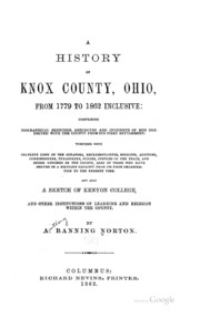 تاريخ مقاطعة نوكس ، أوهايو ، من 1779 إلى 1862 شامل: يضم ...