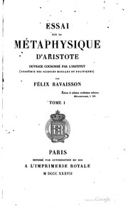 Essai sur la Métaphysique d'Aristote