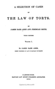Selection Of Cases On The Law Of Torts