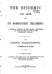 وباء 1878 ومعالجته المثلية: تاريخ عام ...