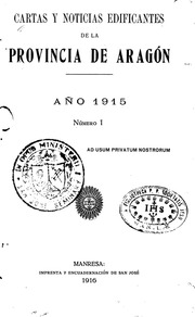 Cartas edificantes de la Provincia de Aragón