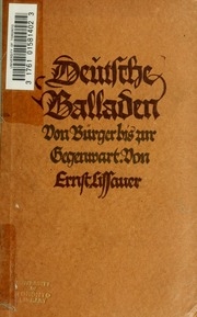Deutsche Balladen von Bürger bis zur Gegenwart
