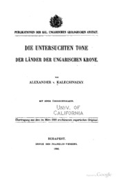 Die untersuchten Tone der Länder der Ungarischen Krone