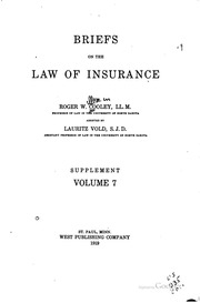 Briefs On The Law Of Insurance