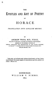 The Epistles And Art Of Poetry Of Horace