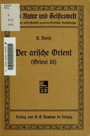 Der arabische Orient (Orient III) eine länderkunde