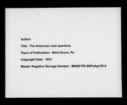 The American Rose Quarterly