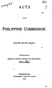 Acts Of The Philippine Commission, No.1-1800