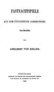 Fastnachtspiele aus dem fünfzehnten Jahrhundert